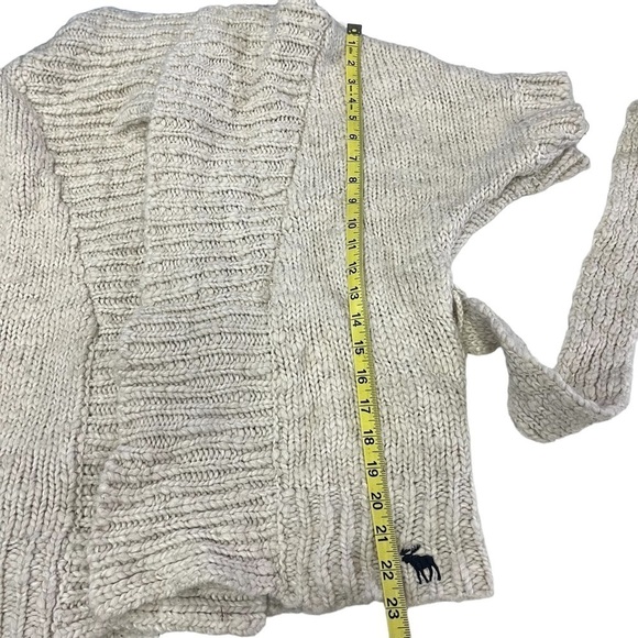 ABERCROMBIE & Fitch Chunky Knit Wool Cardigan Small Belted - Picture 8 of 10
